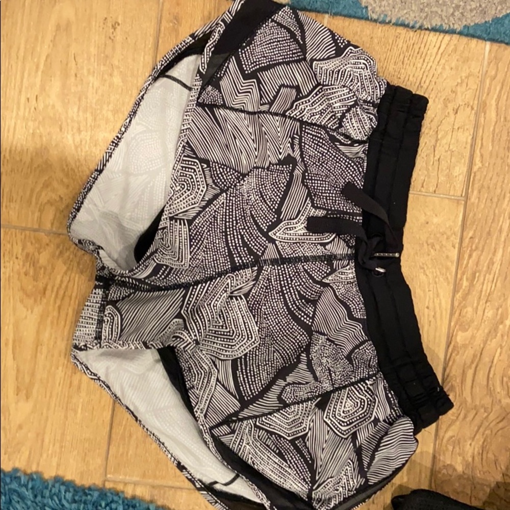 Black & white lulu lemon shorts (size 8)